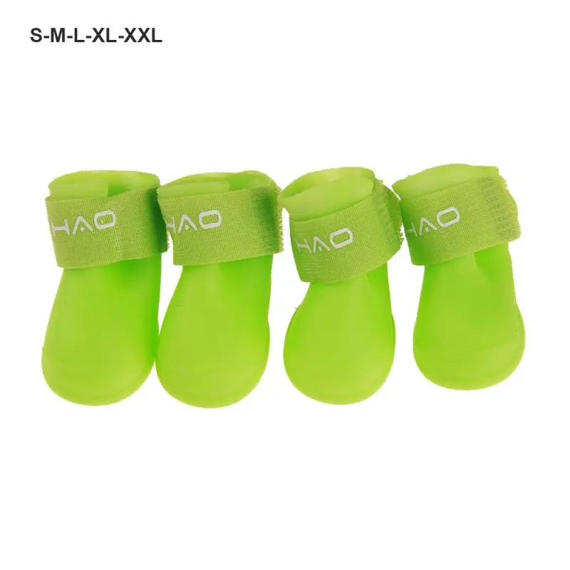 4 cái / bộ Giày cho chó cưng Giày cao su chống nước Bóng bay Giày đi mưa Giày cao su chống trượt cho tất cả các mùa Giày dép cho mèo Vớ cho chó con 8