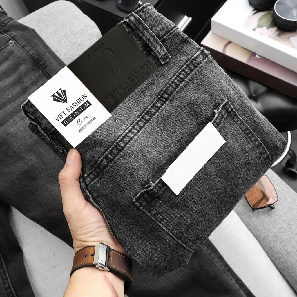 [HÀNG VỀ] Quần Jean Nam Xám ĐEN THAN Phong Cách Mới Quần Bò Nam Co Giãn Tốt Quần Nam Đẹp 2024 DONG PHUONG FASHION