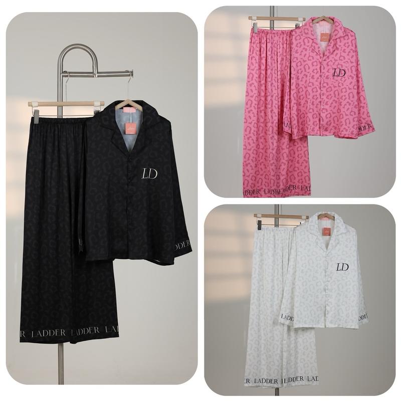 Bộ pyjama - bộ ngủ ( không túi ) quần dài tay dài  Hoạ tiết beo chứ Ladder   ( bộ ngủ ladder)   bộ ngủ Ládder   bộ ngủ Ládder - pyjama women