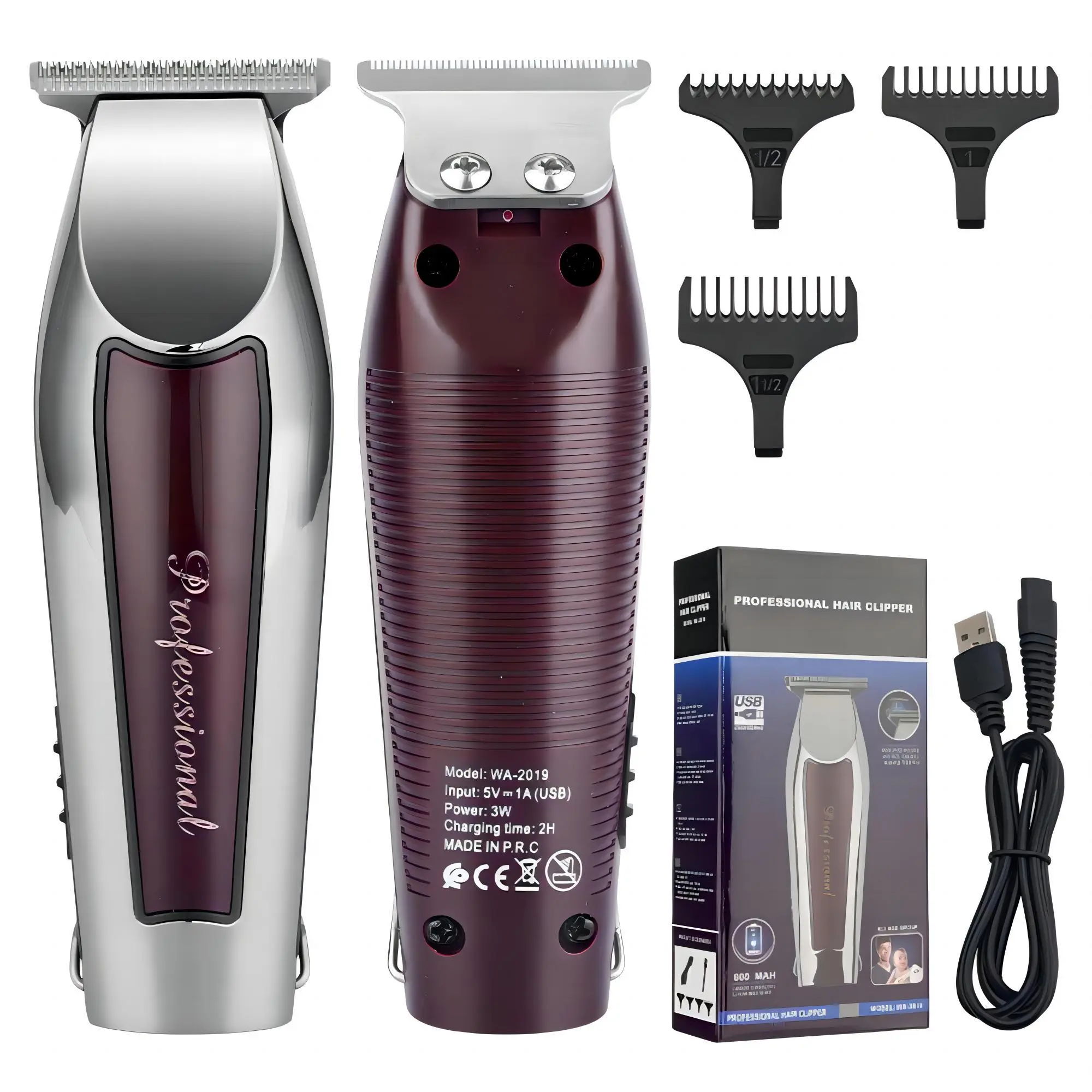 Rechargeable Hair Clipper Set, 1 Set Wireless Hair Trimmer for Men, Professional Body Hair Shaving Tool for Home Salon Use