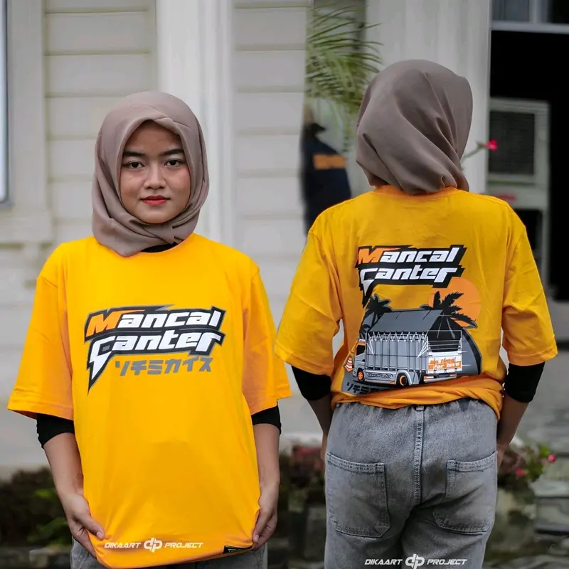 Koas Mancal Canter,Mancal Canter indonesia,Mancal Canter Free Stiker, Hitam, Putih Kaos Katun 3