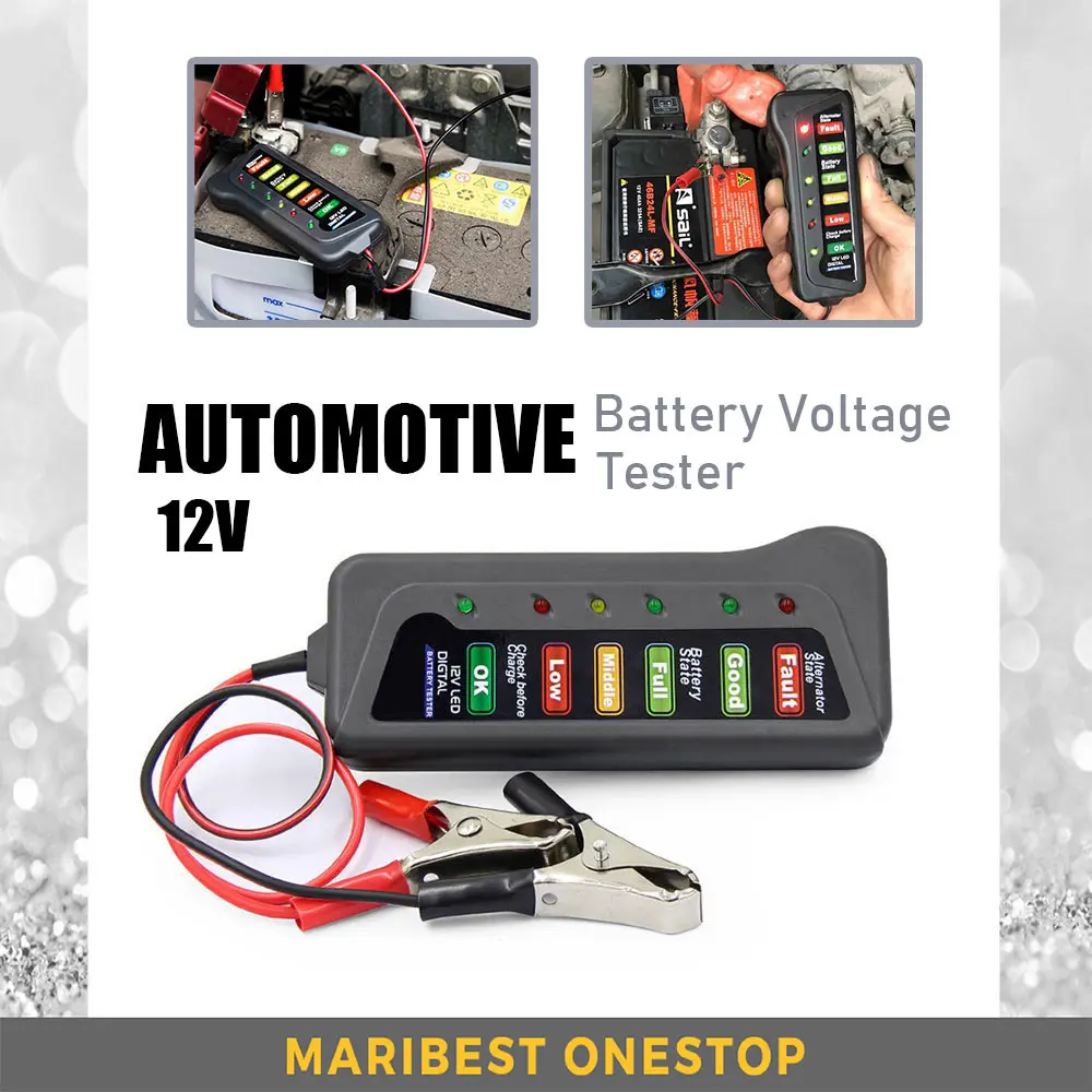 BT12 12V BATTERY VOLTAGE TESTER AUTOMOTIVE DIGITAL CAPACITY TESTER SAFE TO USE CONVENIENT FOR CAR MOTORCYCLE