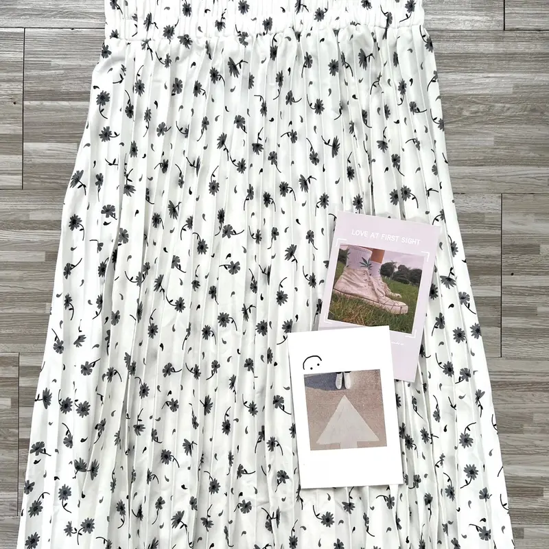 Skirt Plisket Bunga Wanita Korea / Ro Bawahan k Hyget Premium Allsize Dewasa A-Line Fit Motif 7