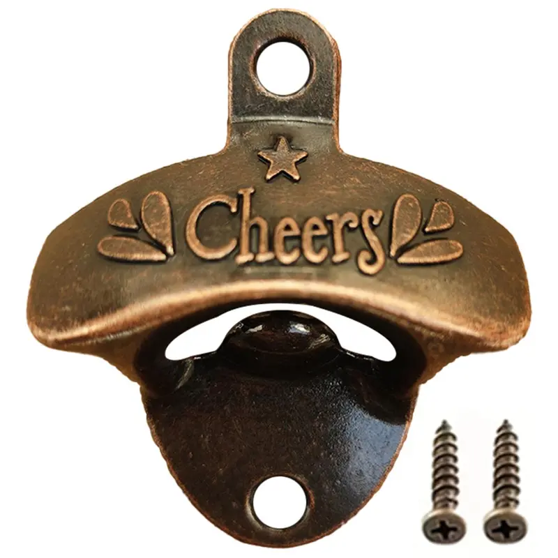 Metal Bottle Opener, 1 Count Wall Mounted Bottle Opener, Creative Opener, Kitchen Gadgets, Home Kitchen Accessories 0