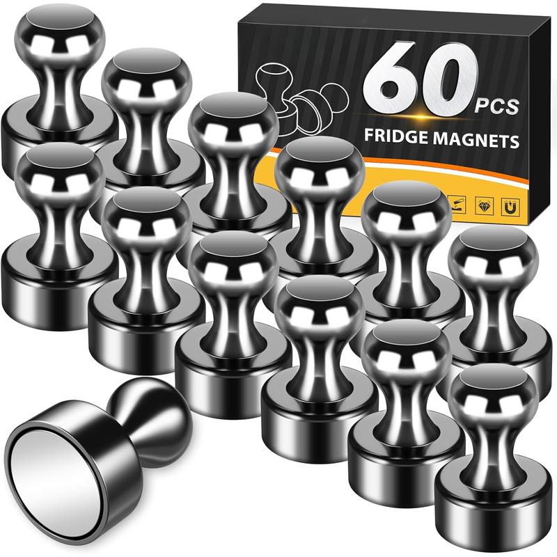 Fridge Pin 60 Pack Fridge - Whiteboard Push Pins, Small Neodymium Refrigerator ...