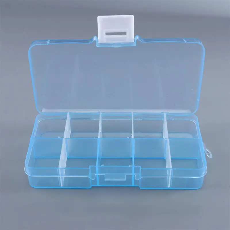 Hộp Mồi Câu Cá, Mồi Câu Cá, Hộp Đựng Đồ Trong Suốt Hình Vuông Bằng Nhựa, 10 Ngăn, Hộp Dụng Cụ Câu Cá, Hộp Đựng Hộp Câu Cá 7