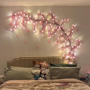 Guirnalda de luces LED con diseño de rama de flor de cerezo, alimentada por USB, luz en cadena tipo enredadera para proyectos DIY, luz decorativa para dormitorio, fiesta de boda, Halloween y Navidad #TOP PICKS