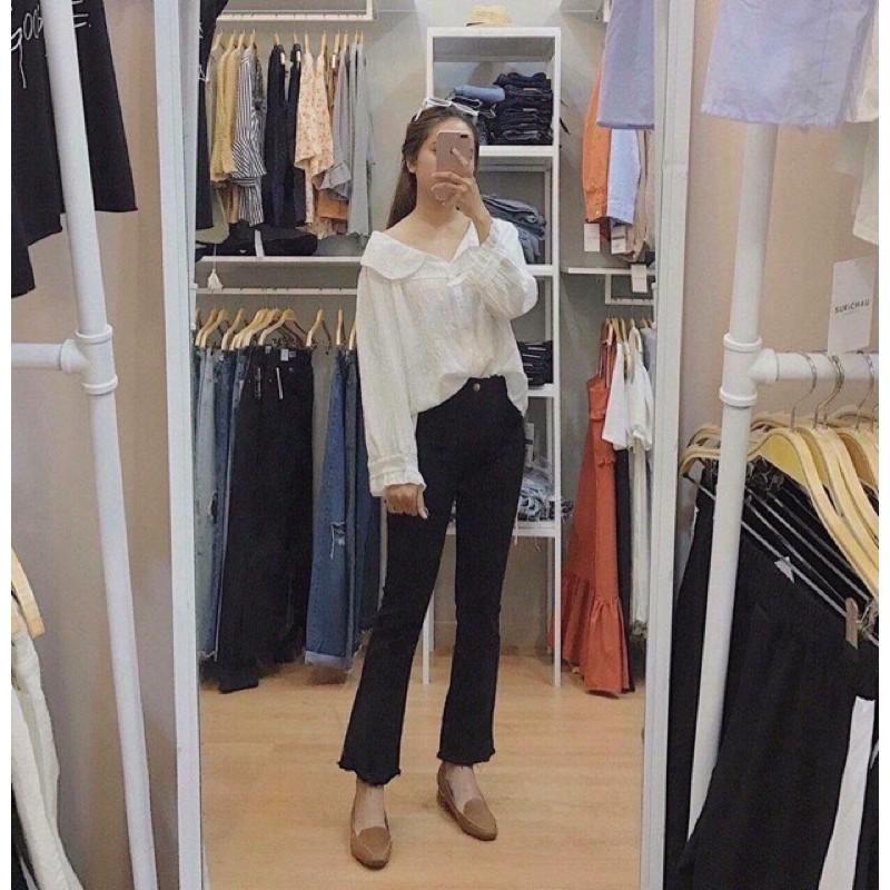  Mã 59 QUẦN BÒ LOE CO GIÃN 4 CHIỀU CHẤT JEAN GIẤY SIÊU ĐẸP 