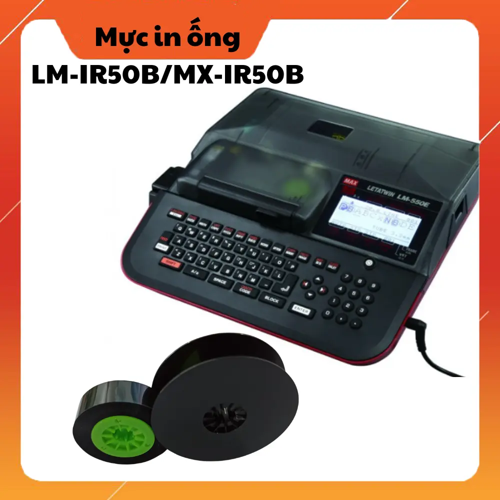 [Hỏa Tốc] Mực in LM-IR50B/MX-IR50B dùng cho máy in ống lồng đầu cốt (Max LM-380, LM-390A, LM-550A, LM-550E) Ink Ribbon