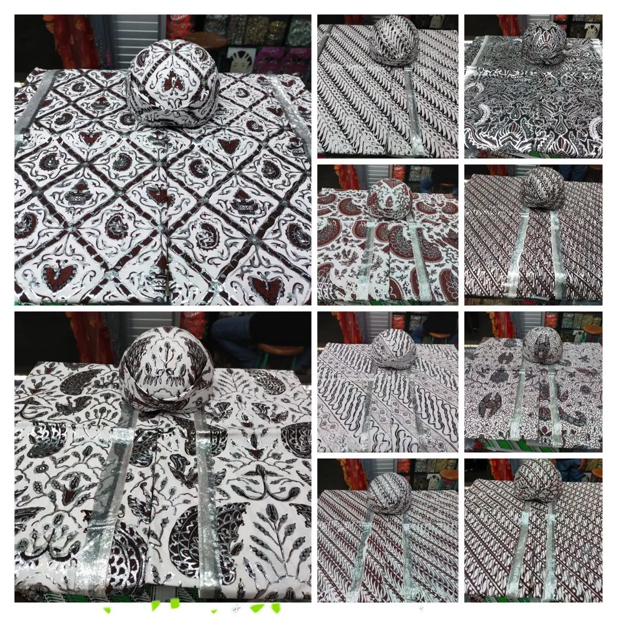 2Lembar Kain Prodo Pengantin +Blangkon Motif Beacam2