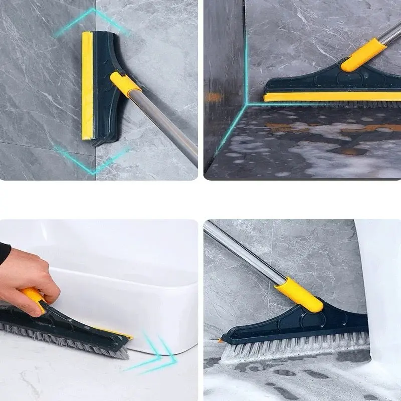 Sikat WC 2 in 1 gagang panjang sapu pembersih lantai Dinding magic broom menyikat kamar mandi 5