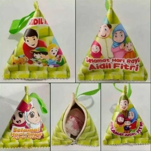 12pc Dompet Ketupat Lebaran Angpau Ketupat Wadah/Dompet Koin 0