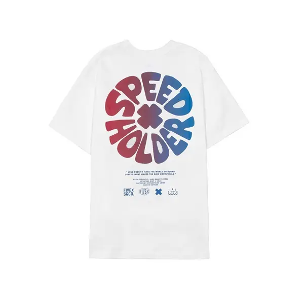 Áo Thun Oversize-local brand FIVEX-SPEED HOLDER - UNISEX Trắng/đen-cotton - FTOSH01-Cổ Tròn-Nam-nữ
