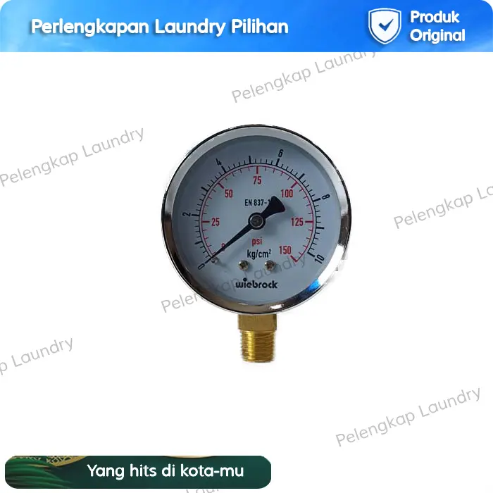 Pressure Gauge Wiebrock Manometer Boiler Setrika Uap 4 6 10 BAR PSI