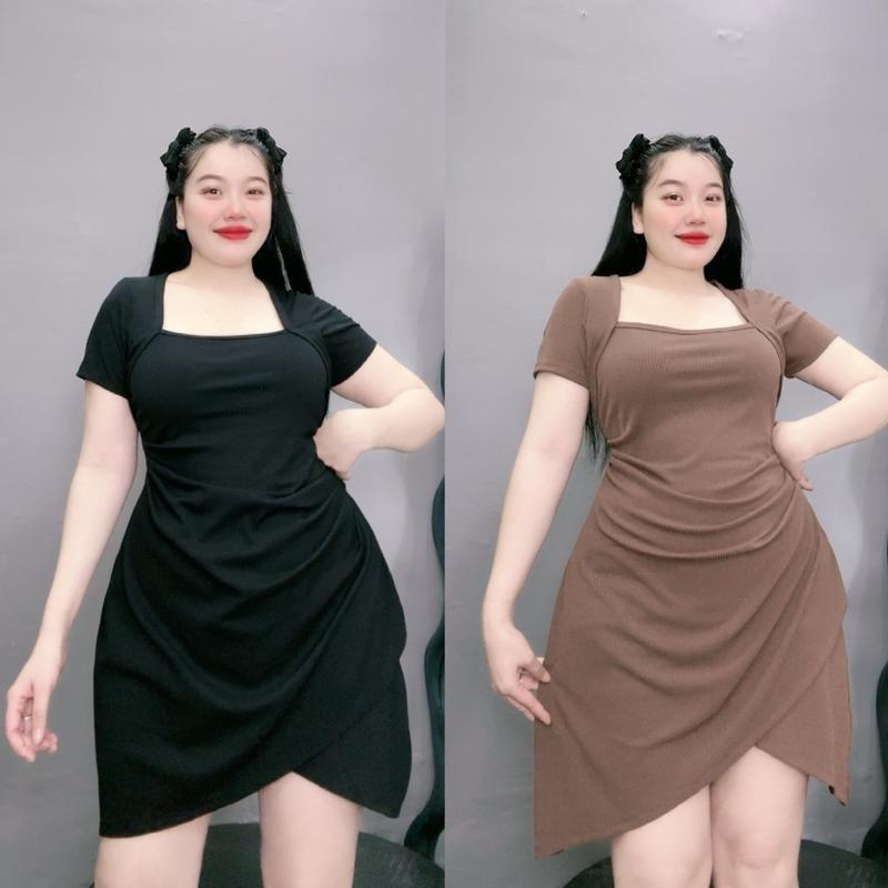  Đầm bigsize  váy đầm sang xịn mịn co giản dáng A nhún eo tôn dáng cho nữ chupby  60-96kg  G658 
