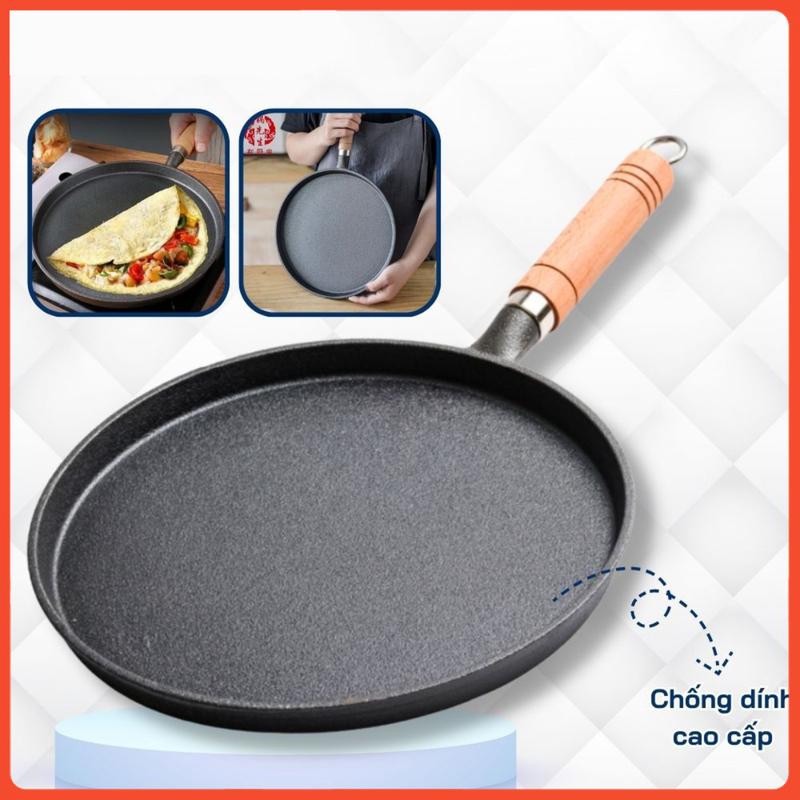 chảo chống dính,Chảo Gang Làm Bánh Chống Dính, Chảo Gang Bánh Xèo, Chảo Rán Chống Dính Size 26cm Dùng Được Bếp Từ