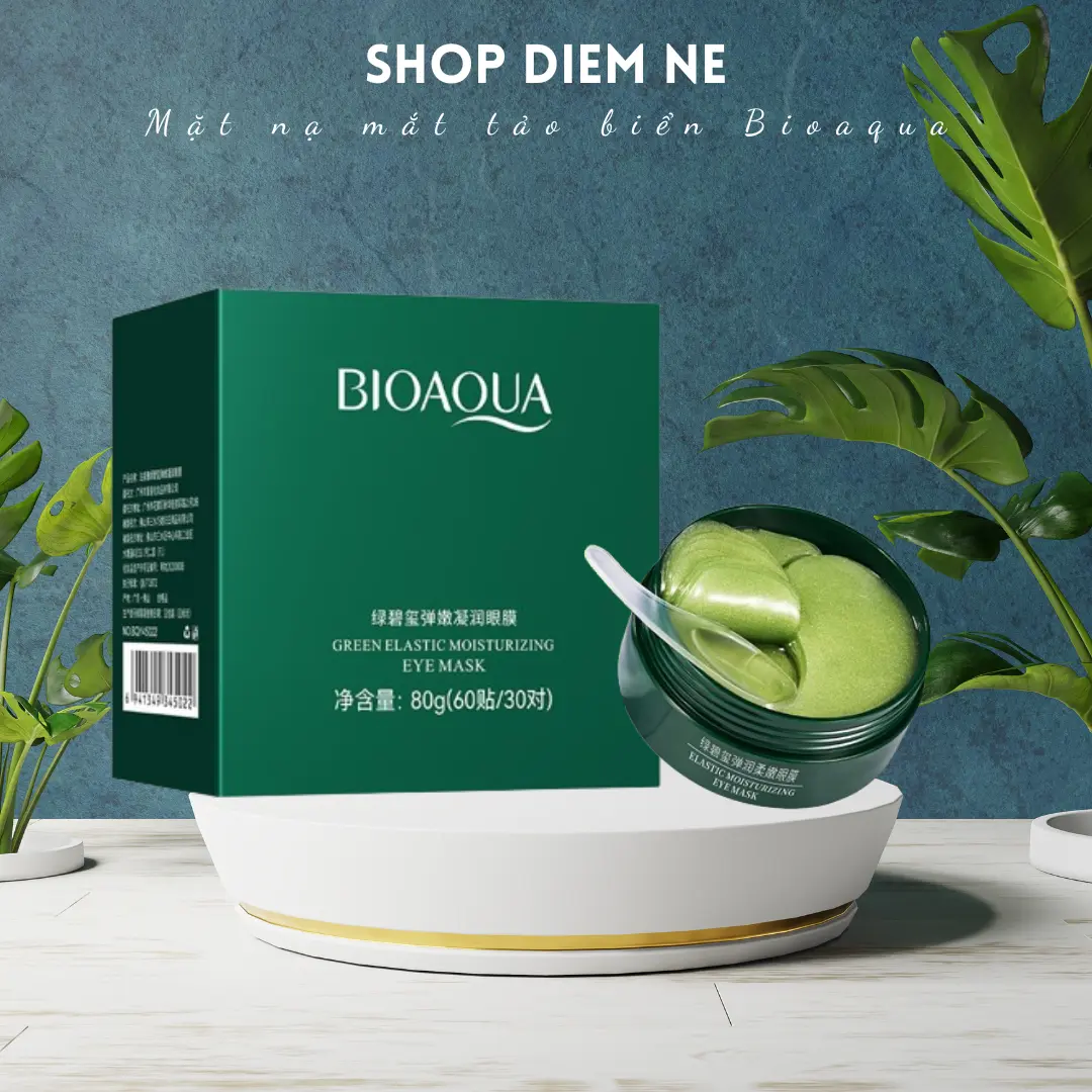 [Hộp 60 miếng] mặt nạ mắt tảo biển Bioaqua dưỡng ẩm, mờ thâm, bọng mắt Skincare
