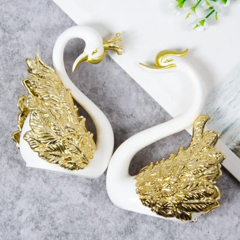 Sepasang Angsa Gold /Pajangan Sepasang Angsa/Dekorasi Angsa Emas/Interior Emas Dan Perak Pernikahan / Dekorasi Ruang Tamu 4