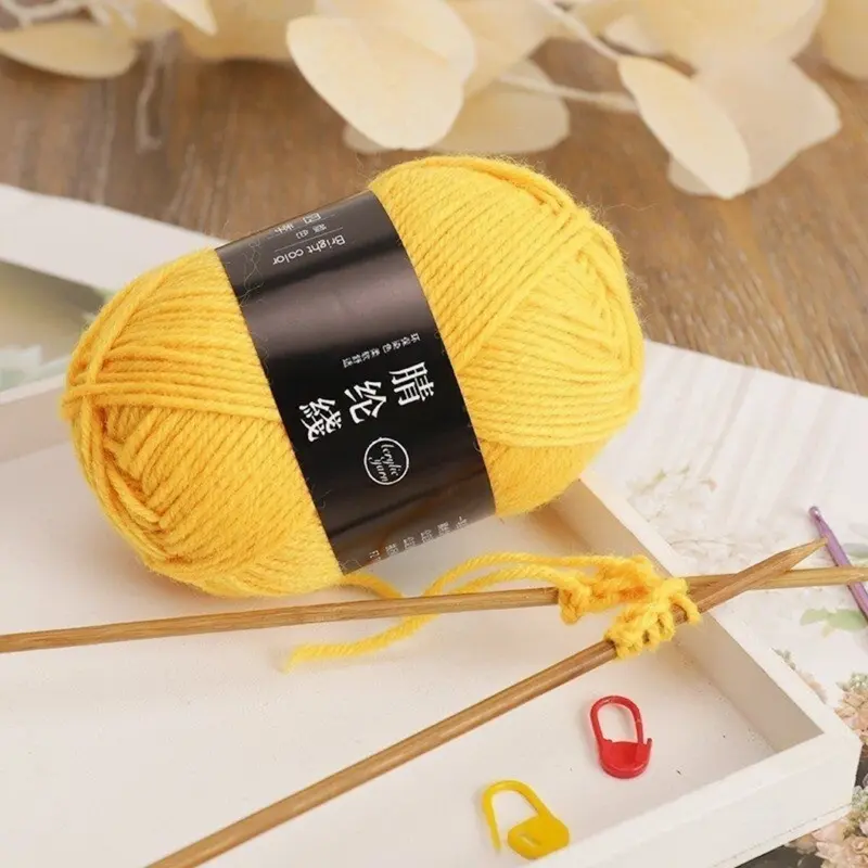 Sợi Acrylic Thủ Công 4 Sợi, Dài 90 Mét, Sợi Dày Trung Bình Thích Hợp Làm Đệm Nhồi Bông Và Lông Gối, Thủ Công 3