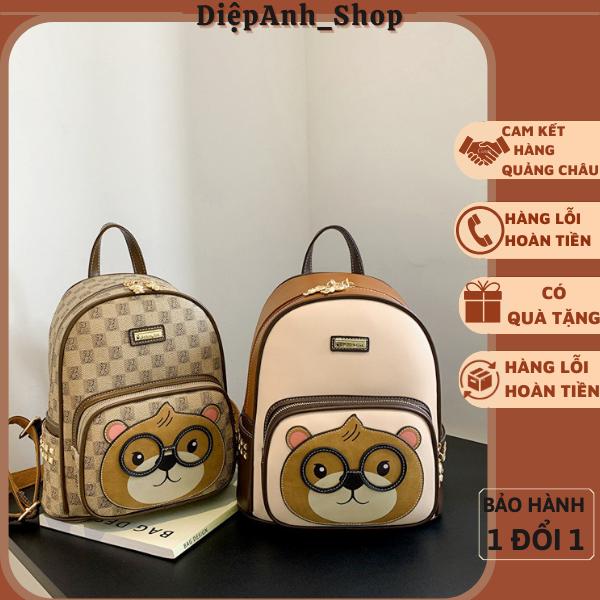 Balo nữ thời trang sz 26 họa tiết gấu hàng quảng châu cao cấp T437 Đeo Vai Backpack