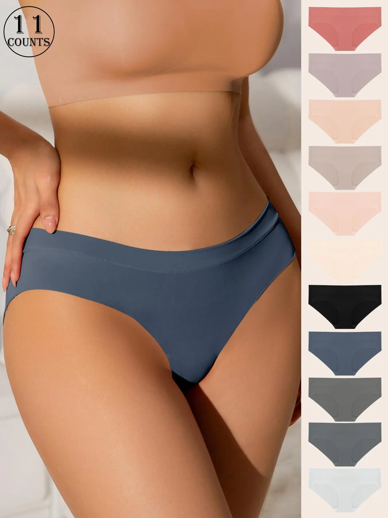 Women's Solid Color Brief, Soft Comfy Breathable Panty for Daily Wear, Underwear for All Seasons, Clothing