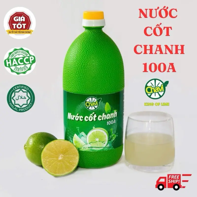 Nước Cốt Chanh 100A Chavi 1 lít Làm Nguyên Liệu Trà Sữa, Trà Chanh, Pha Chế