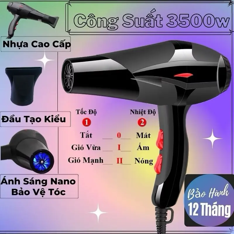 ￼Máy sấy tóc 2 chiều nóng lạnh công suất 3500W