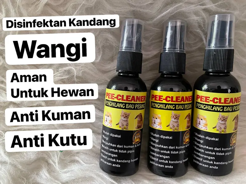 Penghilang Bau Kotoran Pesing Kucing Anjing Hamster Kelinci PEE CLEAN Desinfektan Anti Kutu 0