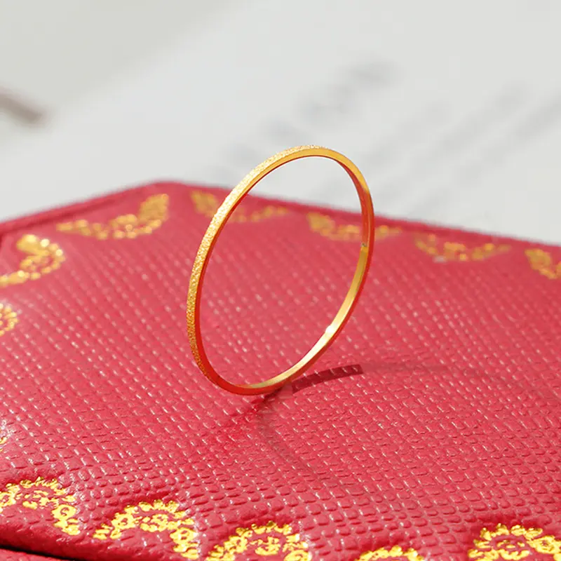 Non-Fading Fine Sand Ring Simple Simple Bracelet Ring Women's Light Luxury High-Grade Sense Special-Interest Design Titanium Steel Ring Little Finger Ring