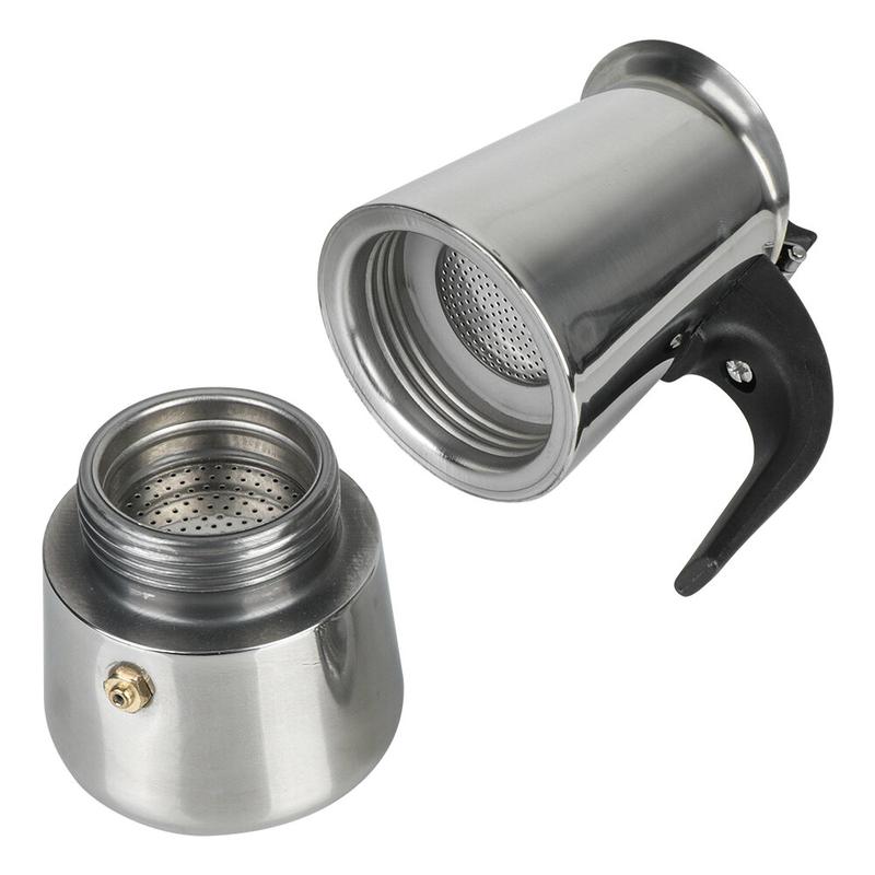 Periuk Kopi untuk Dapur, Keluli Tahan Karat, Moka Espresso Latte, Penapis Dapur, Pembuat Kopi Moka, Tersedia dalam 2/4 / 6 / 9 Cawan, Periuk Pembuat Kopi Kitchenware 3