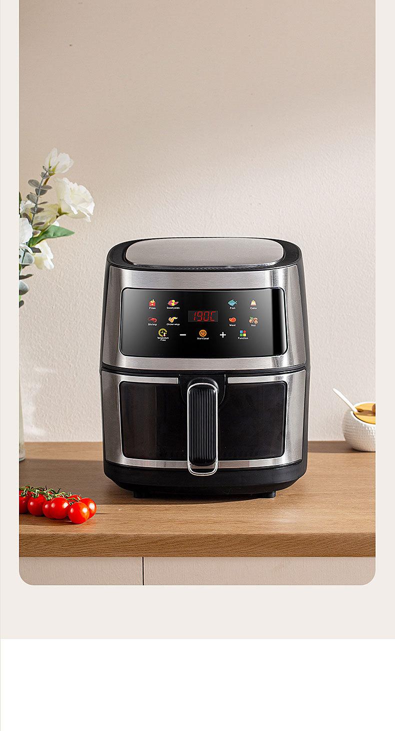 Product Introduction of Touch Screen Air Fryer New Homehold Multi-Function Intelligent Deep Frying Pan Transparent Visualization Oven Large Capacity 5L 16