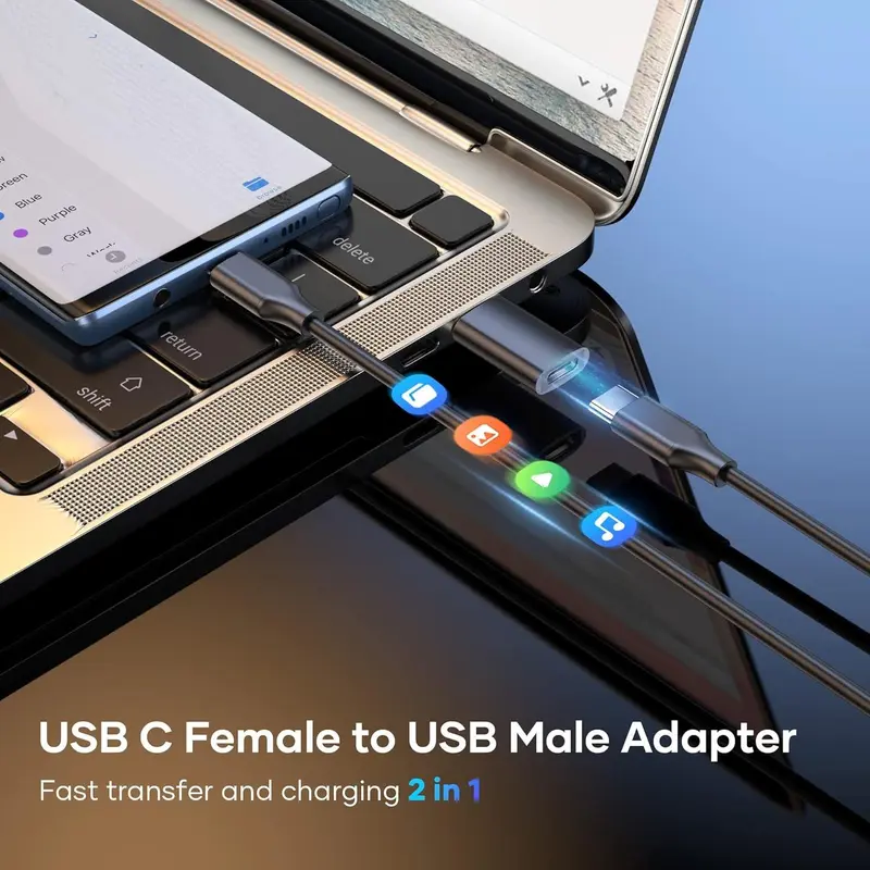 USB C to USB Adapter, 2 Counts USB C Female to USB Male 3.0 Adapter, USB External Memory Compatible with iPhone 16/15/14/13/12, iPad Pro/Mini/Air, Samsung Galaxy S23/S22/S21, MAC/Laptop/Desktop 3