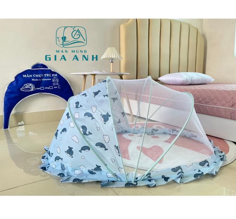Màn Chụp Cho Bé Sơ Sinh Cao Cấp - Mùng Chụp Gấp Gọn Cho Bé Chống Muỗi Và Côn Trùng - Dùng Cho Giường Và Nôi Cũi - Hàng Gia Công Tại Xưởng - Bảo Hành 12 Tháng manchup chobe