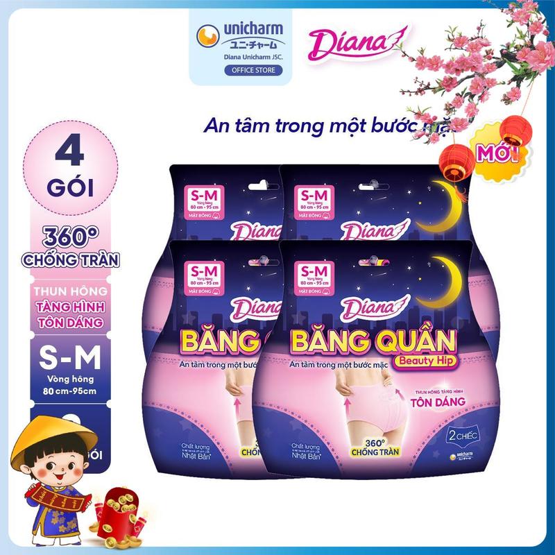   COMBO 4  Diana Băng Quần Beauty Hip size S-M M-L L-XL 2 miếng gói 