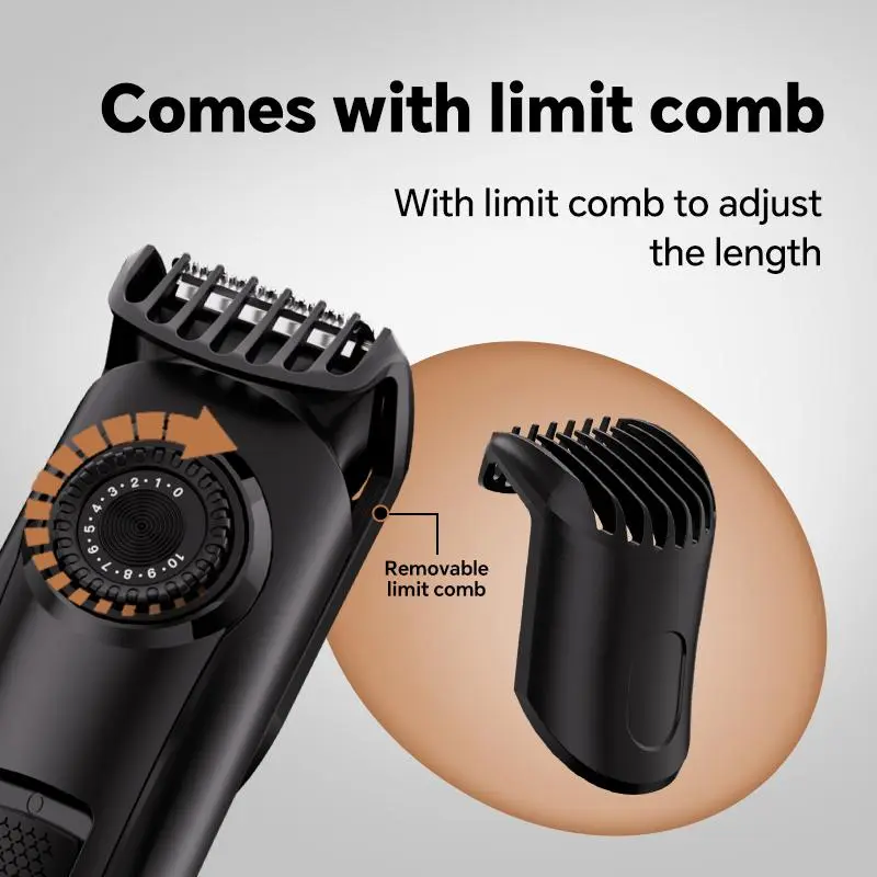 Multifunctional Men's Body Hair Trimmer, USB Rechargeable Electric Razor, Beard Trimmer, Hair Trimmer for Home Salon Use 7