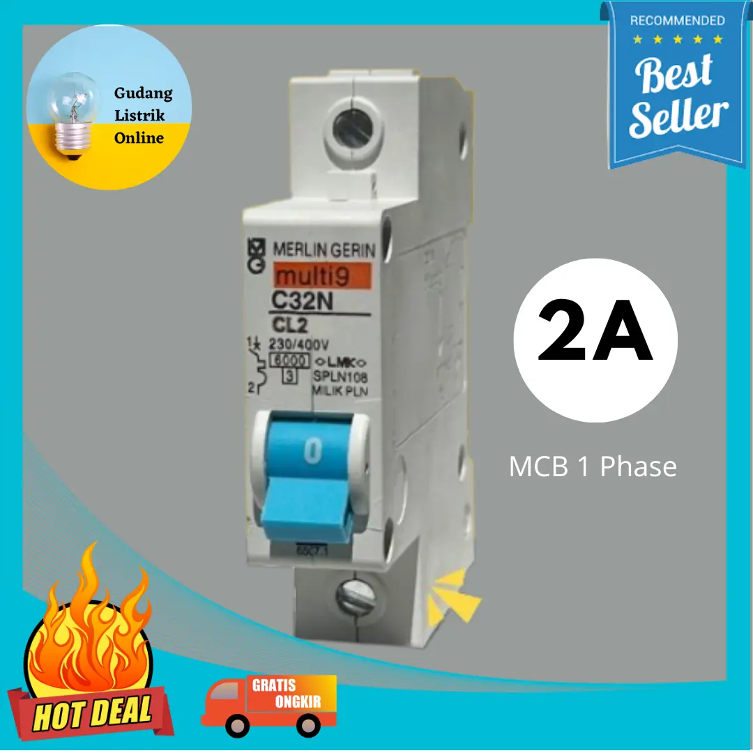 MCB MERLIN GERIN BIRU 2A 4A 6A 10A 16A 20A 25A 32A 40A 50A 63A MULTI9 2 4 6 10 16 40 AMPERE Kotak