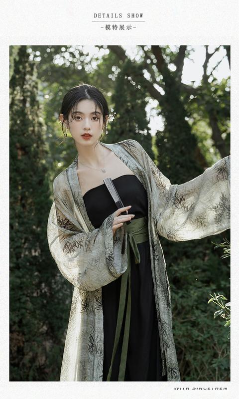 Product Introduction of New Chinese Style Han Chinese Clothing Suits Placket Long Cardigan Pants Three-Piece Suit Daily Commute Leisure Comfortable 11