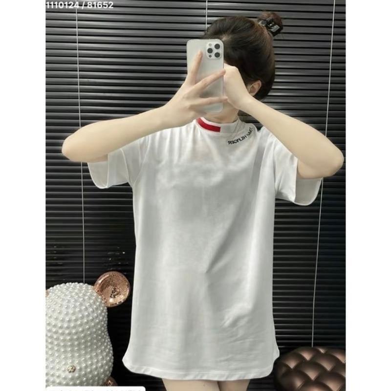 Áo thun To my  Cổ Tròn cổ thêu chữ phối màu chất cotton khô from thụng Top Nữ Women 1