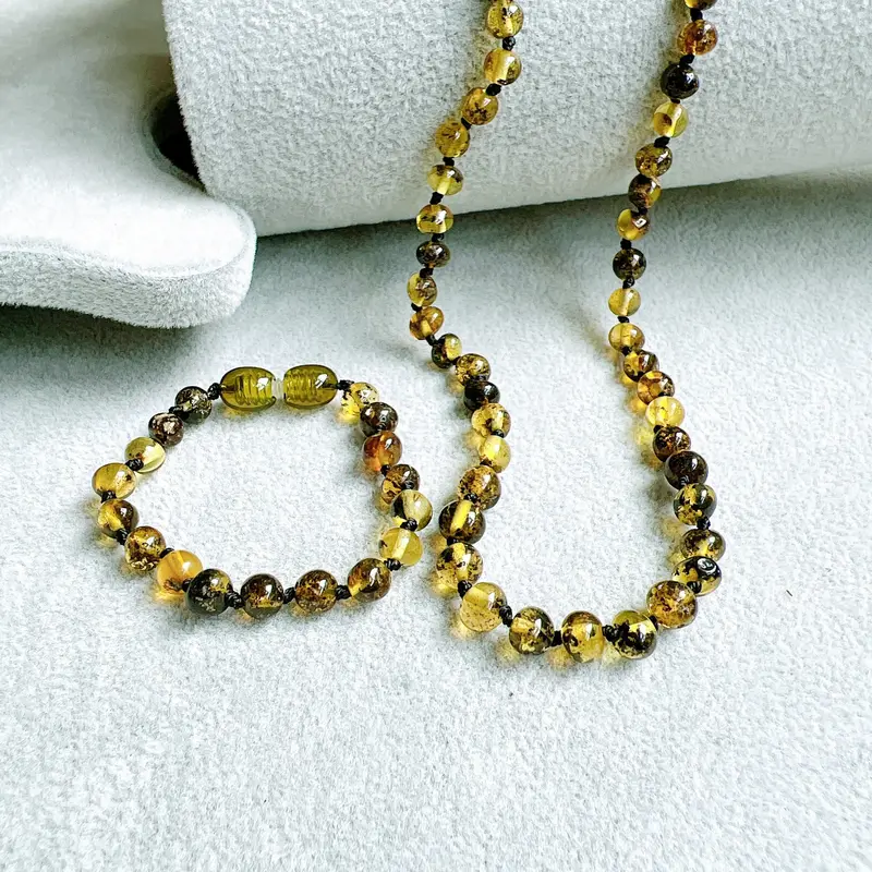 Bộ Vòng hổ phách Amber cho bé chuẩn tự nhiên từ 0 - 5 tuổi mẫu Mate Maris 0