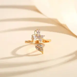 Cincin Titanium Anti Karat Cincin Permata Aksesoris Fashion Cincin Wanita Y694