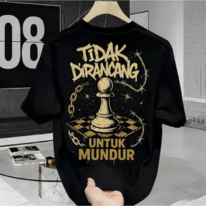 [Outlets 24S Katun 100% ]Kaos Catur Pion dengan Teks Motivasi Baju Pria Wanita Unisex Kaos Cowok Cewek Distro Kaos Premium Tebal Baju Polos Cotton Combed  KekinianKaos katun murni dengan kualitas tinggi  harga yang terjangkau vintage