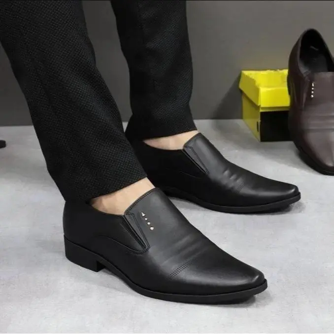 Giày Da Nam Công Sở Cao Cấp HOT TREND 2024 Chất liệu Da PU, Tăng Chiều Cao 4cm, Phong cánh Hàn Quốc Shoes Đế Bằng Loafer Cao Su Nhung