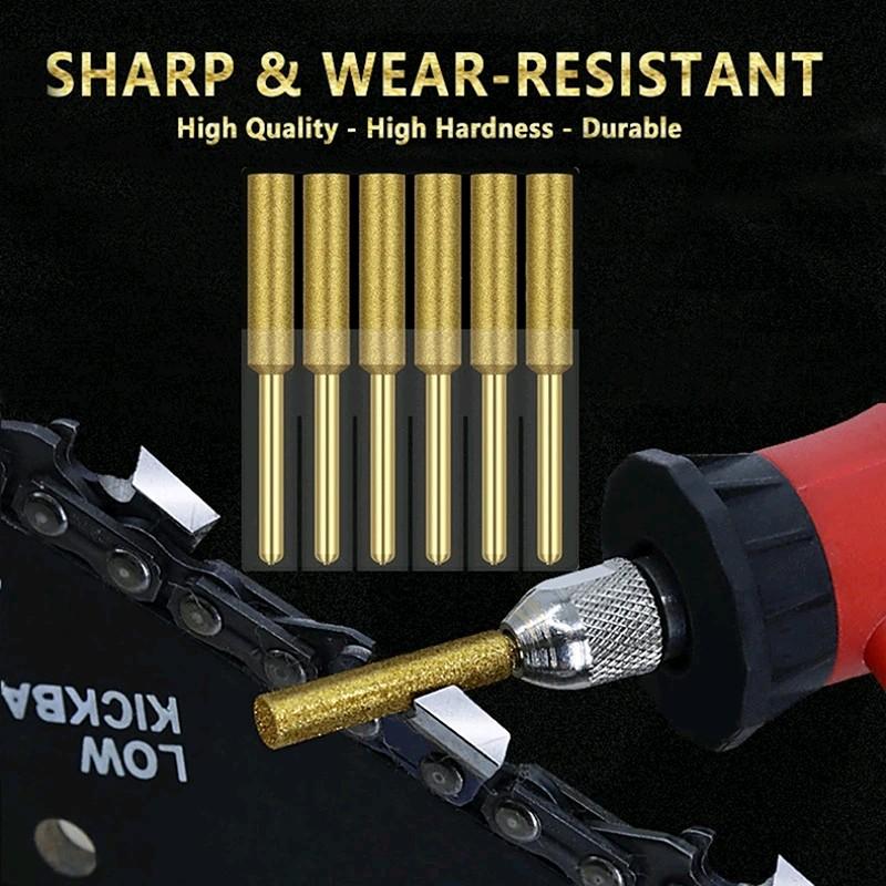 Dũa Cưa Máy Cưa Xích Đá Mài Lưỡi Cưa Kim Loại Gắn Máy Khoan Mini - Đường kính đầu mài 4mm/4.8mm/5.5mm