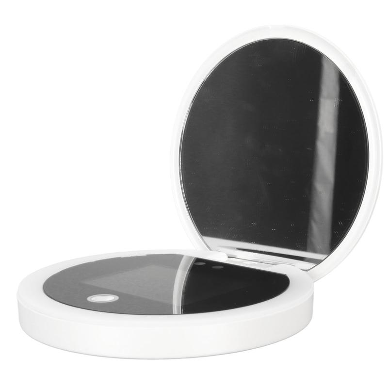 Pocket Mirror UV Mirror Sunscreen Testing Camera with Light 2X Magnification Travel Makeup 3.5in Pocket Size 1