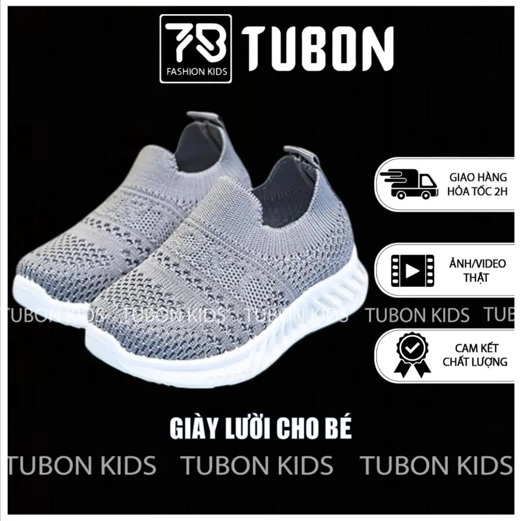 Giày Lười Bé Trai, Siêu Mềm Nhẹ Chống Trượt Phong Cách Năng Động, Giày Lười Bé Gái 1-7 Tuổi - G011 - TUBON KIDS