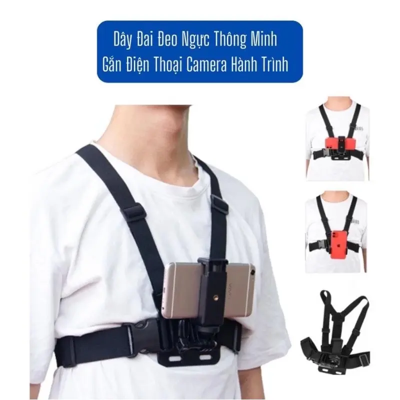 Dây đai đeo ngực cho điện thoại và camera hành trình đi phượt, tốc độ, leo núi Phụ Kiện