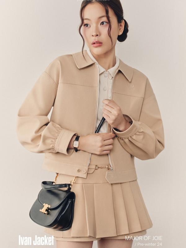 JOIE DES ROSES - Áo khoác kaki dài tay cổ đức Ivan Jacket