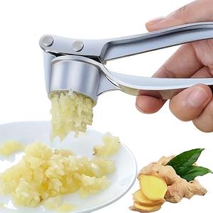 Prensa de ajo de acero inoxidable, 1 unidad, picadora de ajo manual con mango, trituradora de jengibre resistente al óxido, utensilios y gadgets de cocina