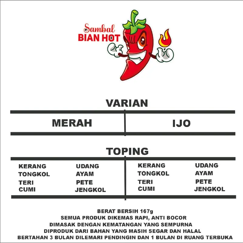 Sambal Bian Hot Teri Merah 4
