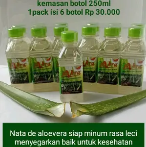 minuman lidah buaya aloevera rasa leci Organik Rendah gula Botol Alami